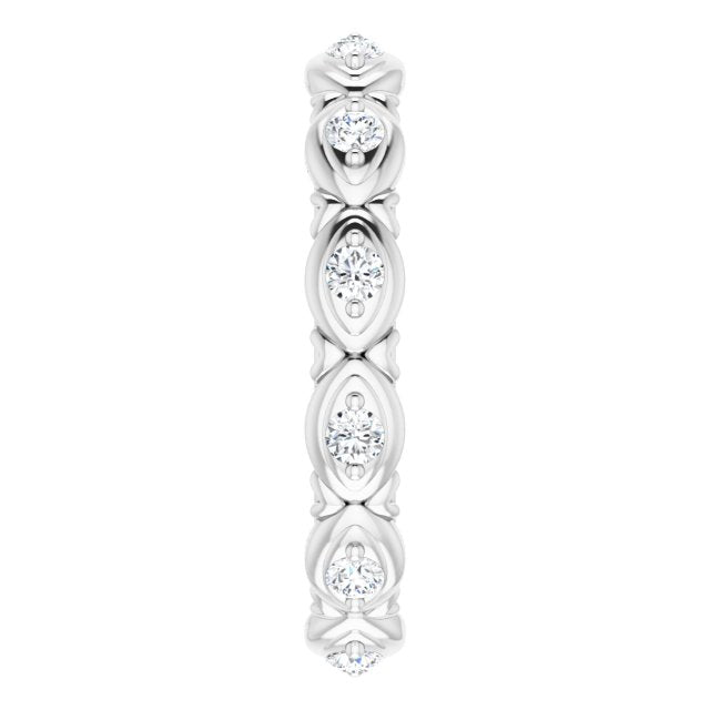 0.36 ct. Round Diamond Floral Design Eternity Band-VIRABYANI